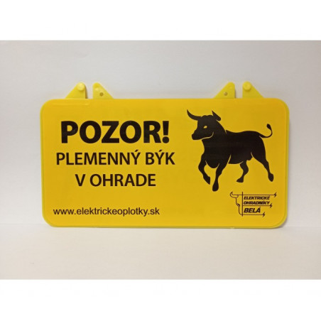 Výstražná tabuľa - Pozor plemenný býk
